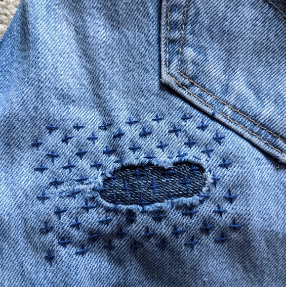 SASHIKO Levi's White Oak Cone Denim 511 vintage jeans with sashiko repair - Picture 7 of 11